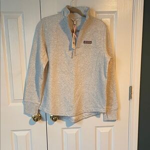 Vineyard Vines Light Gray Quarter-Zip Pullover